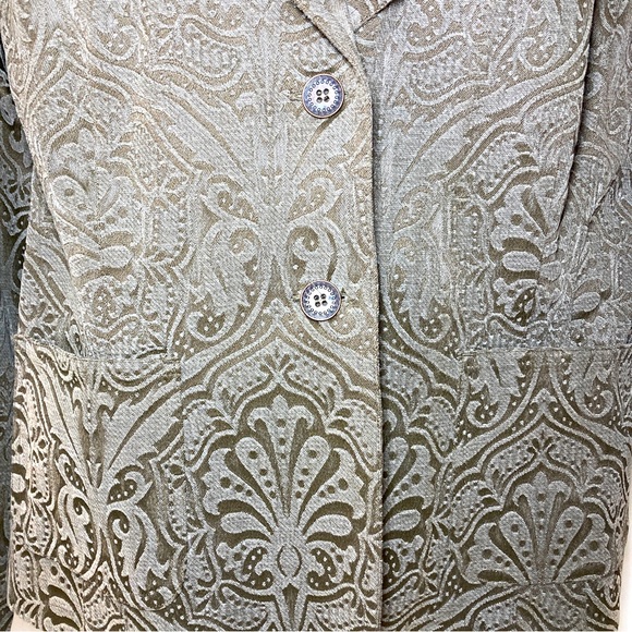 Spiegel Embossed Lightweight Women’s Button Down Unlined Jacket Pockets Sz 14 - Picture 4 of 15